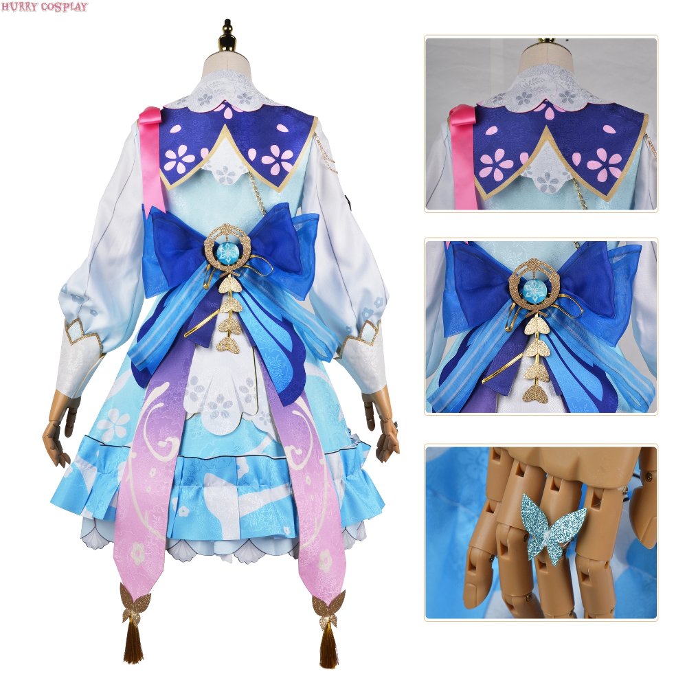 Game Cosplay,Genshin Impact,Genshin Impact Kamisato Ayaka Letter from Flowers Skirt Cosplay Costume